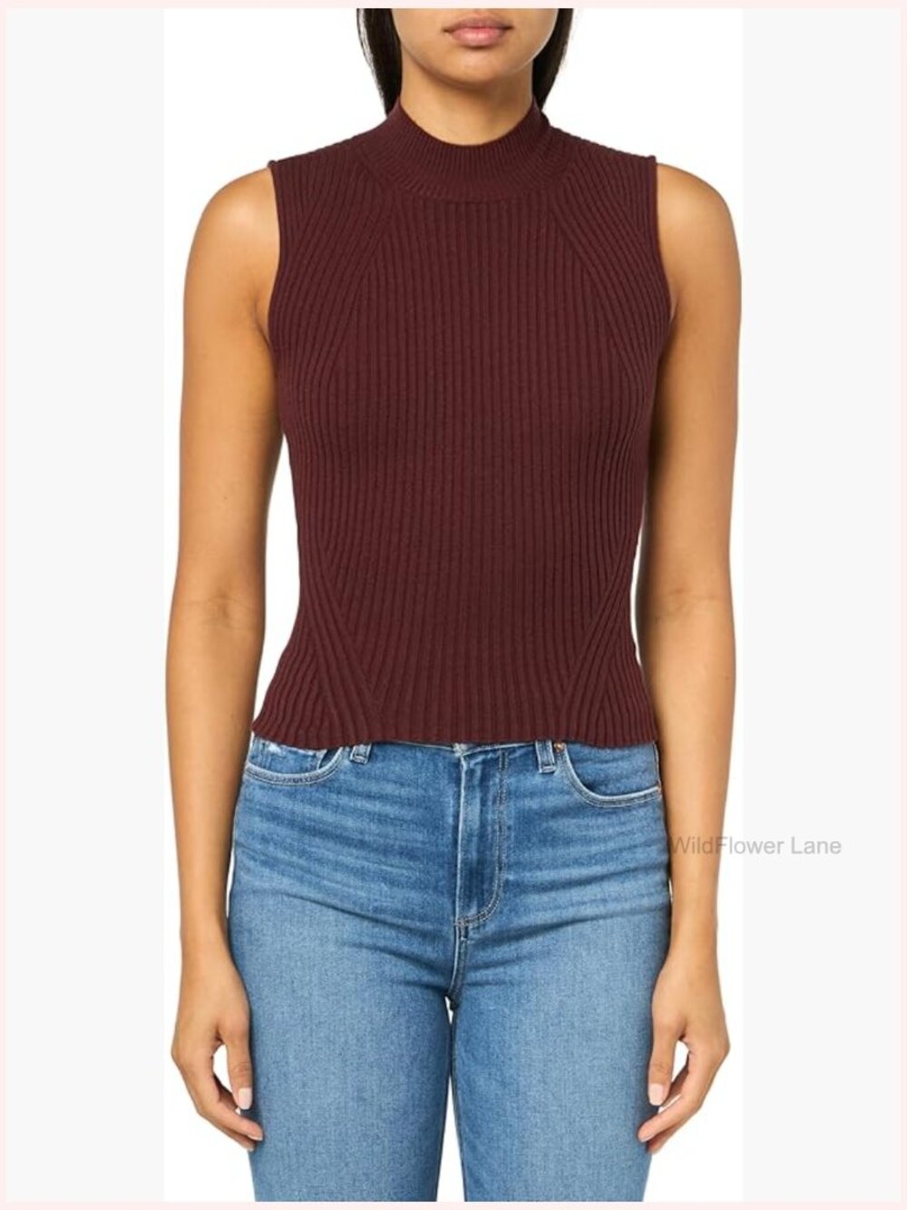 Mock Neck Tank Top - Short Sleeve, Soft Knit